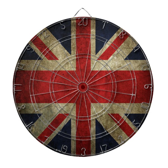 Old Antique UK British Union Jack Flag Dartboard (Front)