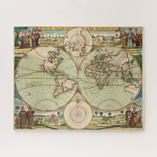 Old Antique Vintage General Map of the World Jigsaw Puzzle