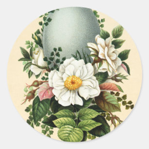 Old Antique Vintage Happy Easter wish greetings Classic Round Sticker