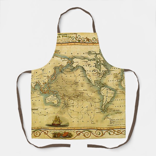 Old Antique World Map Apron (Front)