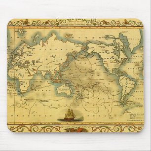 Old Antique World Map Mouse Mat
