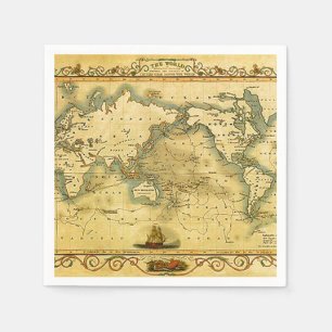 Old Antique World Map Napkin
