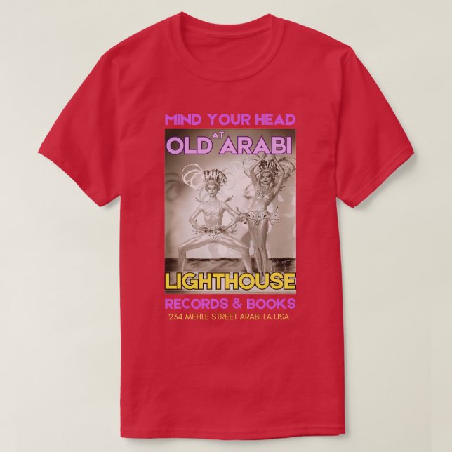 Old Arabi Lighthouse Records  Books TShirt (Design Front)