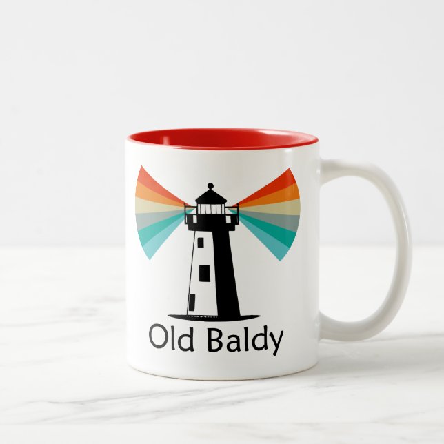 Old Baldy Lighthouse Rainbow Two-Tone Coffee Mug (Right)