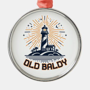 Old Baldy Lighthouse Sunrise Metal Tree Decoration