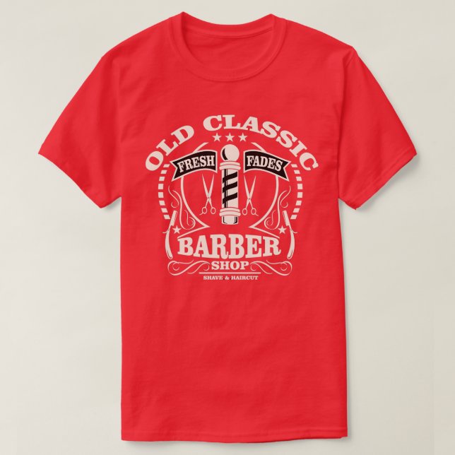 Old Barber Shop Beard T-Shirt (Design Front)