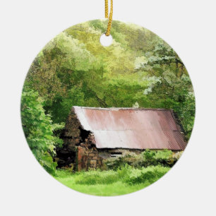 OLD BARN CERAMIC TREE DECORATION
