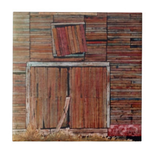 Old barn doors detailed closeup tile. tile