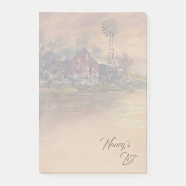 Old Barn - Hand painted Post-it Notes (Front)