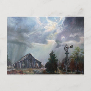 Old Barn In A Texas Thunderstorm Greeting Card