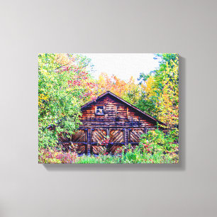 Old Barn in the Fall Canvas Print