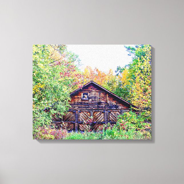 Old Barn in the Fall Canvas Print (Front)
