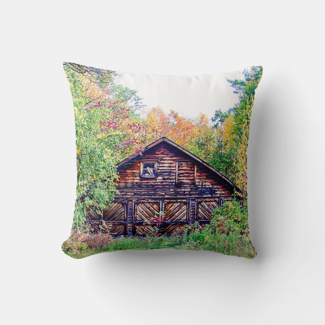Old Barn in the Fall Cushion (Front)