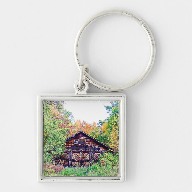 Old Barn in the Fall Key Ring (Front)
