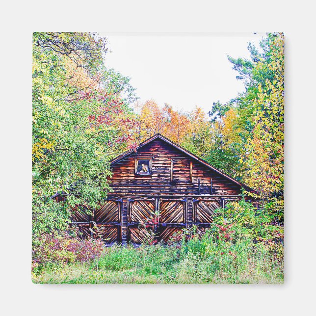 Old Barn in the Fall Magnet (Front)