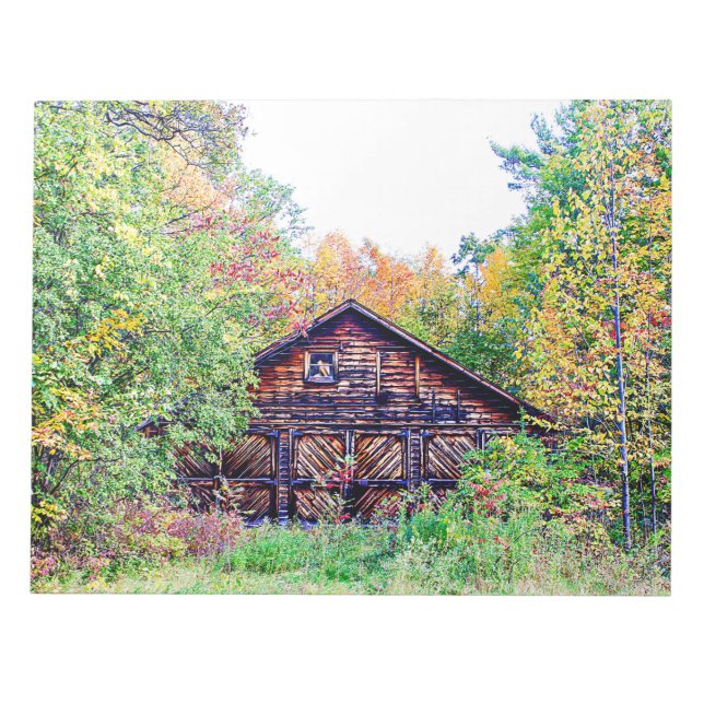 Old Barn in the Fall Notepad (Front)