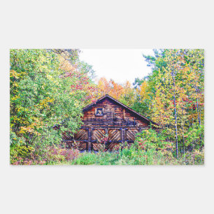 Old Barn in the Fall Rectangular Sticker