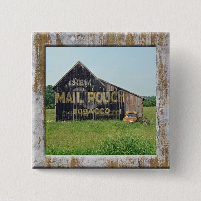Old Barn Mail Pouch Tobacco Advertising 15 Cm Square Badge (Front)