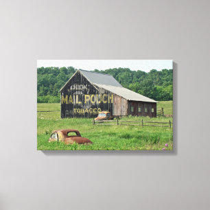 Old Barn Mail Pouch Tobacco Advertising Car Truck Canvas Print