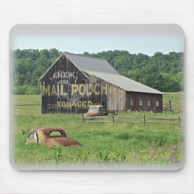 Old Barn Mail Pouch Tobacco Advertising Mouse Mat (Front)