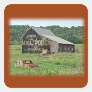 Old Barn Mail Pouch Tobacco Advertising Square Sticker