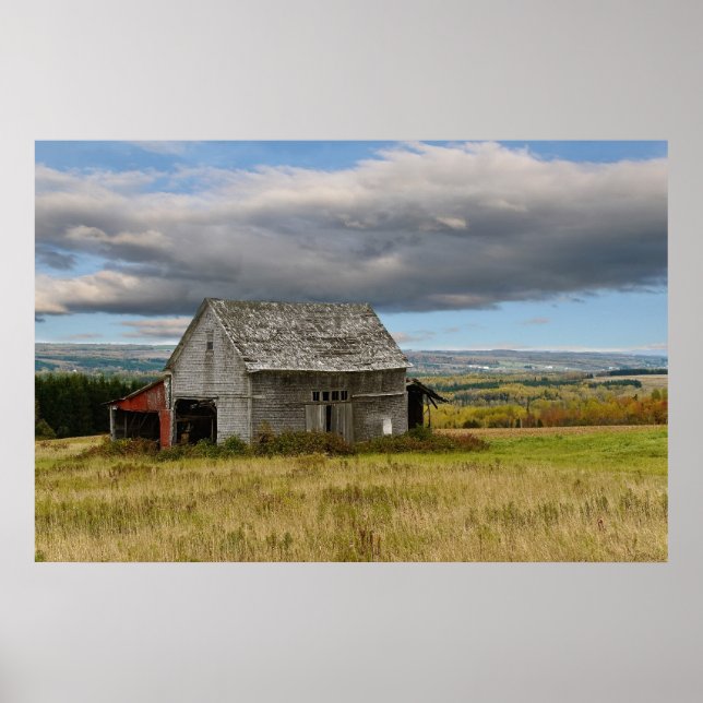 Old Barn on a Country Hillside Poster (Front)