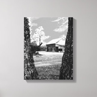 Old Barn Rural Barns Country Black & White Photo Canvas Print
