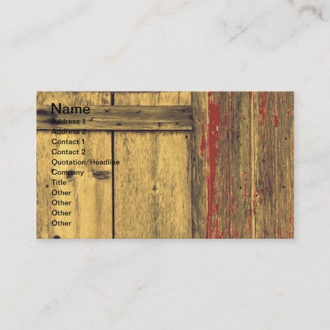 Old Barn Wood Business Card (Front)