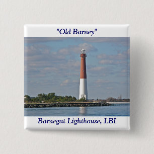 "Old Barney" Barnegat Lighthouse LBI NJ 15 Cm Square Badge