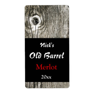 Old barrel wood texture wine label