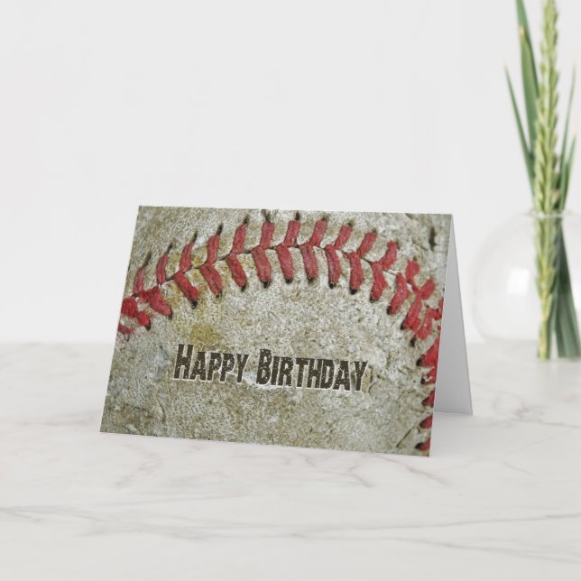 Old Baseball Birthday Card (Front)
