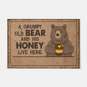 Old Bear Door Mat, Grumpy Bear Door Mat