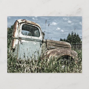 Old Beater Truck - Rusty Vintage Farm Vehicle Postcard