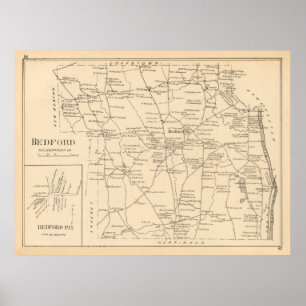 Old Bedford NH Map (1892) Poster