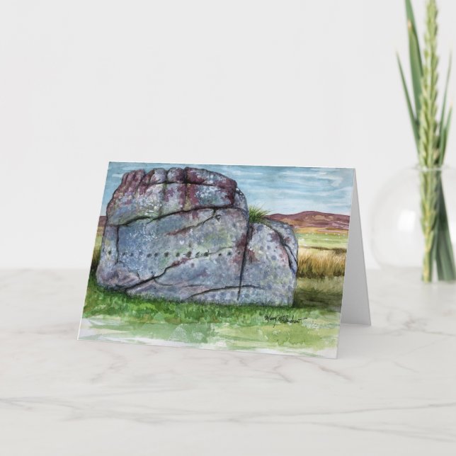 "Old Bewick" Rock Art - Northumberland Note Card (Front)