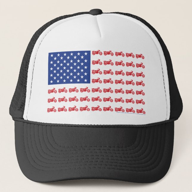 OLD-BIKE-FLAG-2-TEE TRUCKER HAT (Front)
