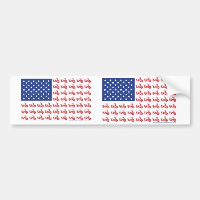 OLD-BIKE-FLAG-TEE BUMPER STICKER (Front)