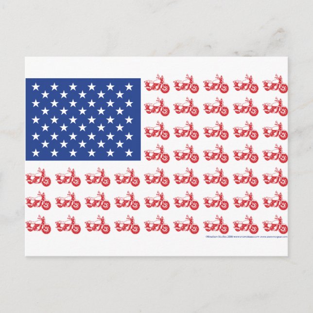 OLD-BIKE-FLAG-TEE POSTCARD (Front)