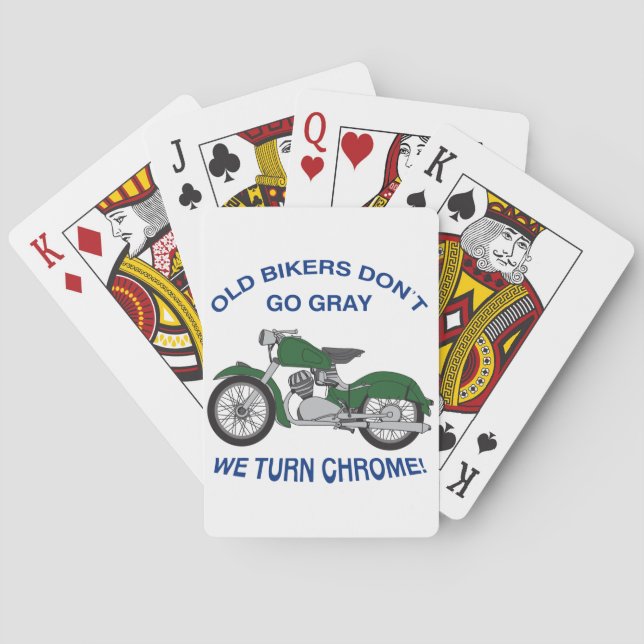 Old Bikers Playing Cards (Back)
