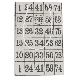Old Bingo Card Gift Bag