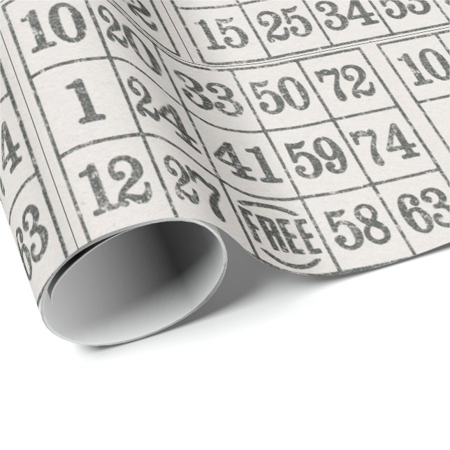 Old Bingo Card Wrapping Paper (Roll Corner)