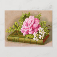 Old Birthday Book with Pink flowers