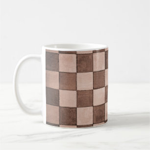 Old black and white tiled stone wall texture backg coffee mug