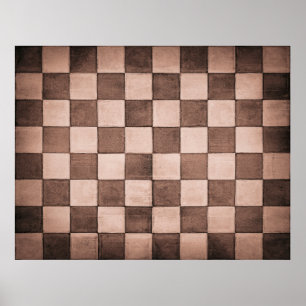 Old black and white tiled stone wall texture backg poster