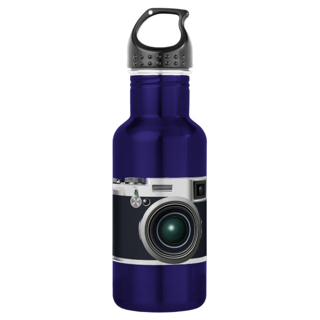 Old black camera 532 ml water bottle (Front)