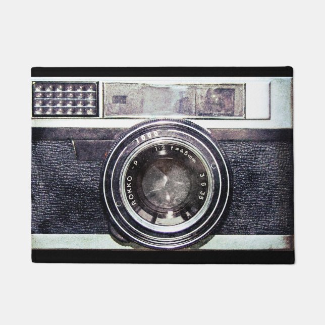 Old black camera doormat (Front)