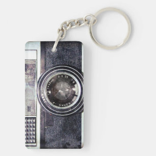 Old black camera key ring