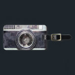 Old black camera luggage tag<br><div class="desc">Hello and welcome, this design is a retro camera .</div>
