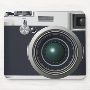 Old black camera mouse mat