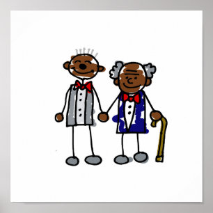 Old Black Gay Couple Poster